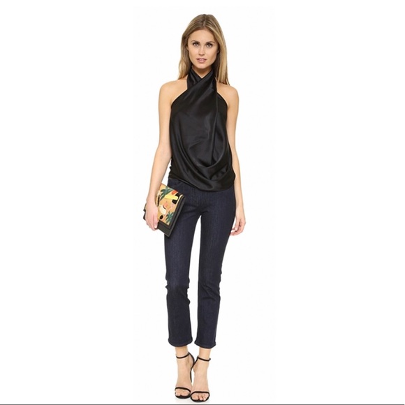 Ramy Brook Harriet Silk Halter Top in Black. - Picture 6 of 12